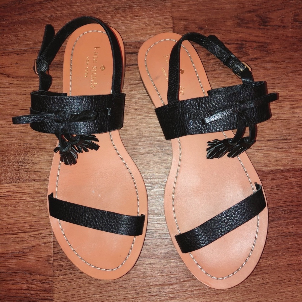 Kate Spade Black Leather Sandals